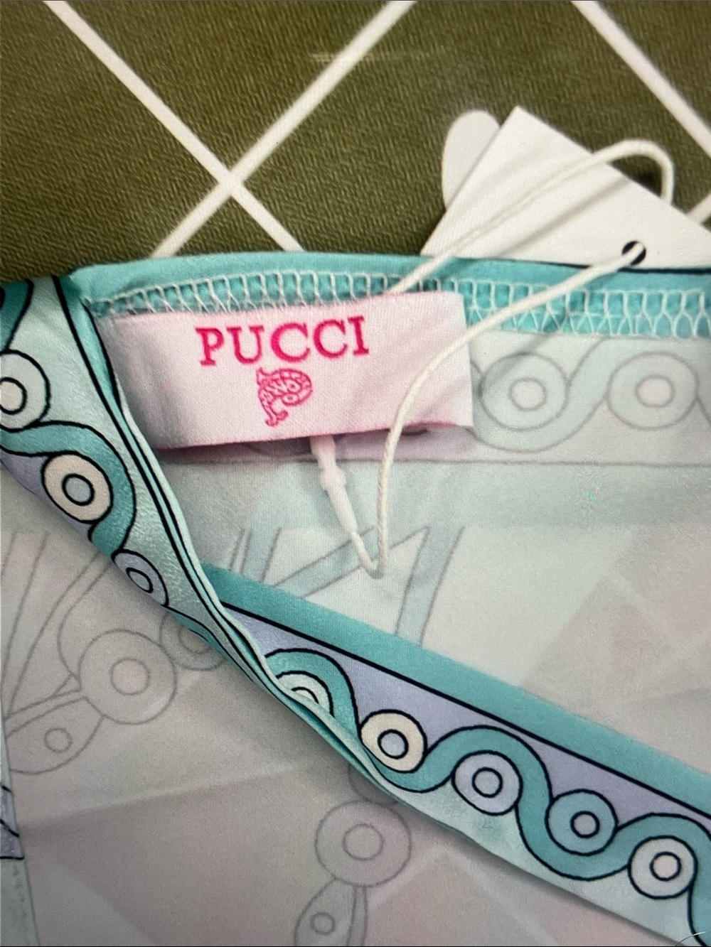 Emilio Pucci Aqua and Light Blue Backless Halter Dress - Picture 2 of 10